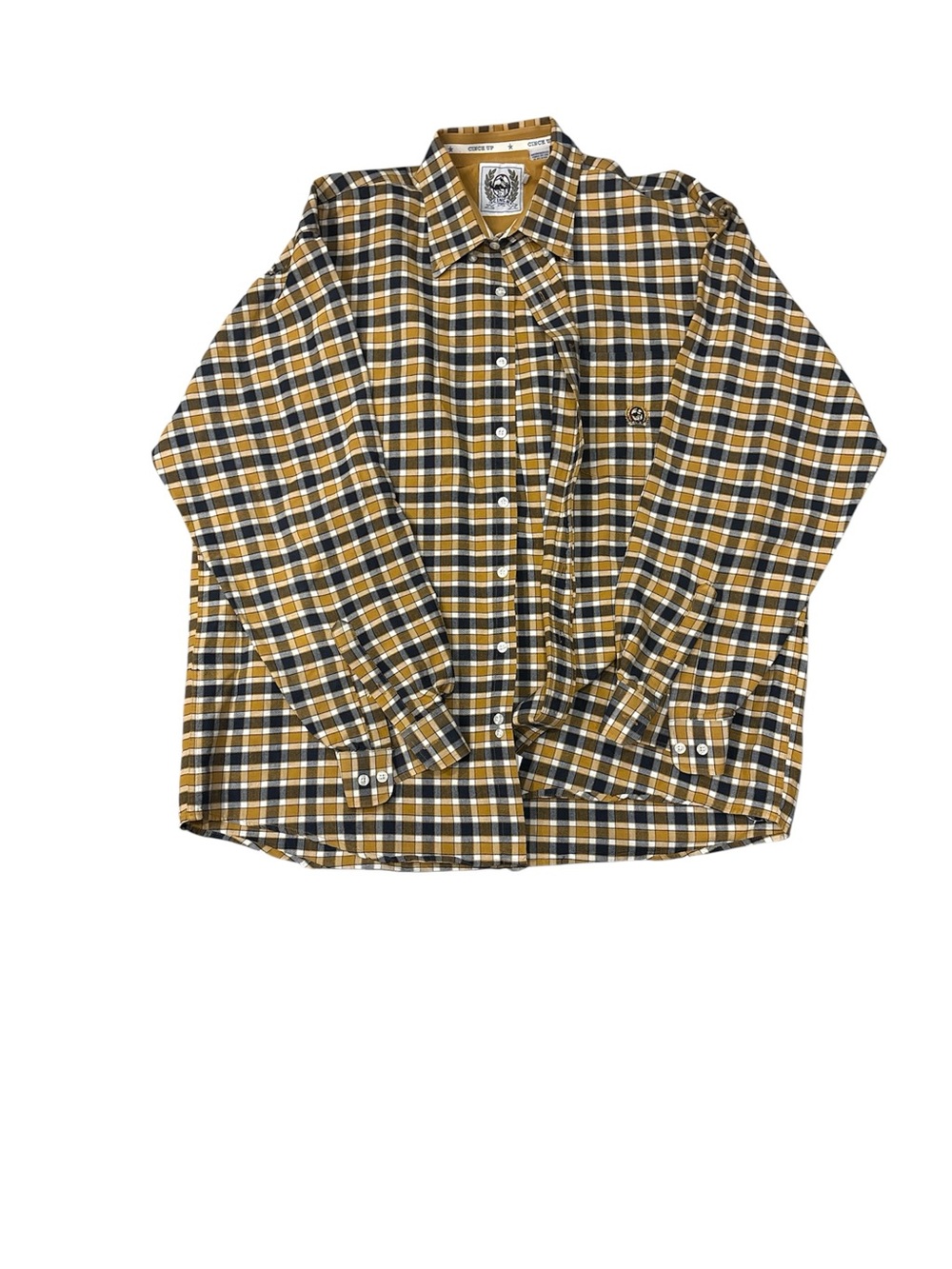 Cinch Men's Plaid Button-Down Shirt in Mustard and Black